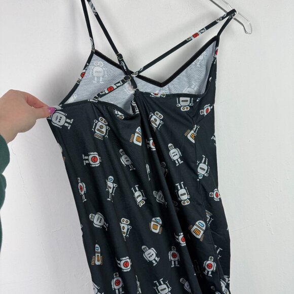 NWT Modcloth Breakfast for Dinner Sleep Bright Nightgown Robots Size Medium M - Picture 11 of 12